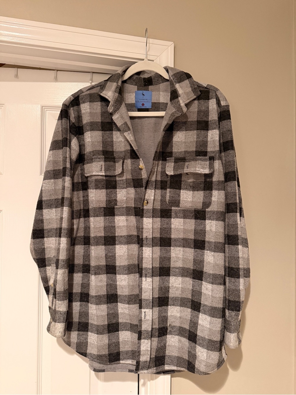 Tailorbyrd Black and Gray Plaid Lightweight Shirt Jacket